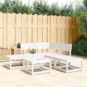5 peças conjunto de sofás de jardim madeira pinho maciç branco Clicnbuy