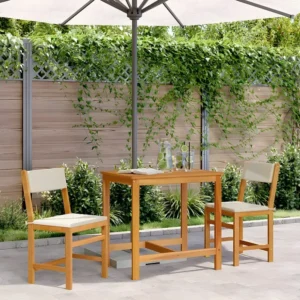 3 peças conjunto de varanda com almofadões madeira acácia maciç Clicnbuy