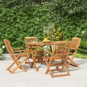 Conjunto de jantar para jardim 5 peças madeira de acácia maciç Clicnbuy