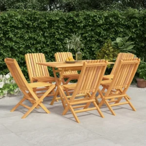 Conjunto de jantar para jardim 7 peças madeira de teca maciç Clicnbuy