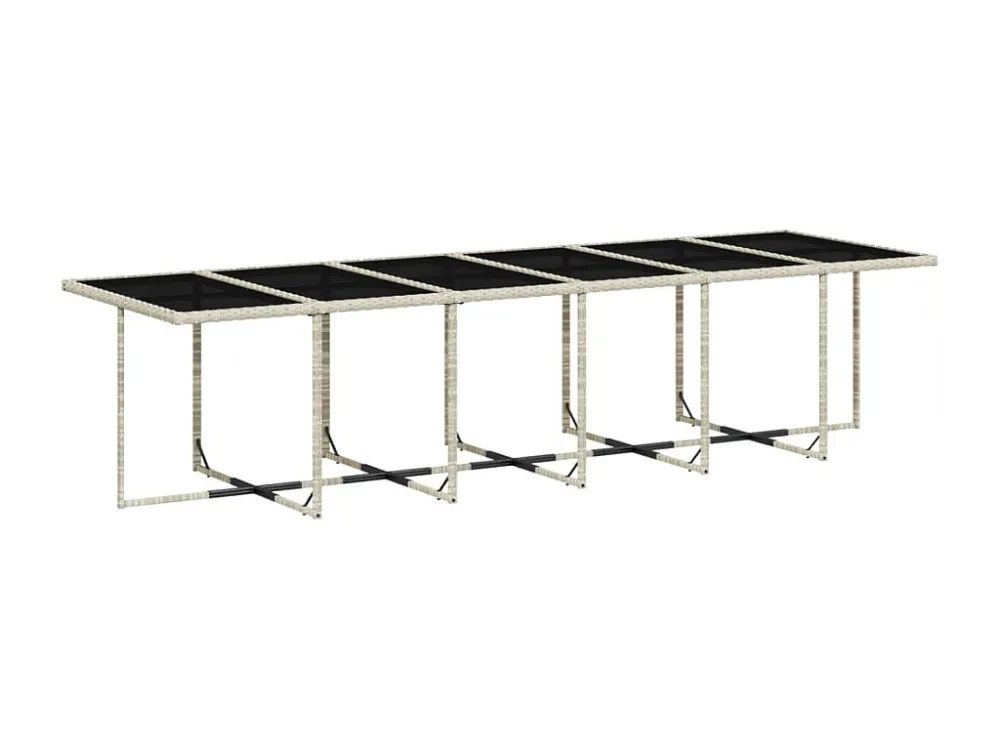 17 peças conj. jantar jardim com almofadões vime PE cinzento-claro Clicnbuy