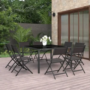 9 peças conjunto de jantar para exterior ço Clicnbuy