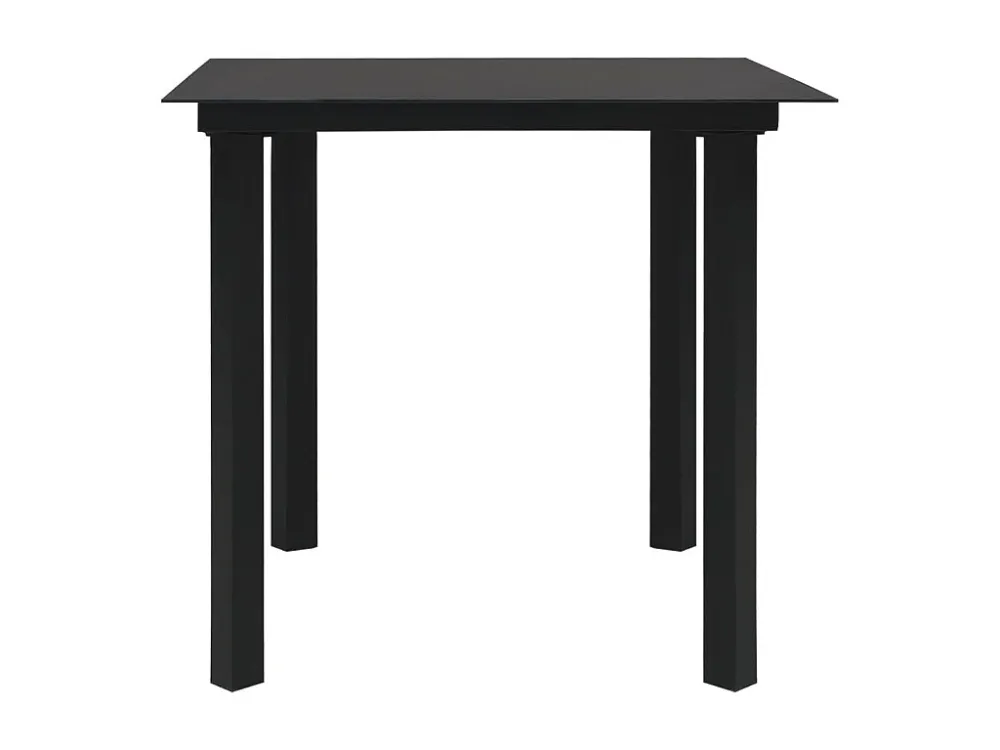 5 peças conjunto de jantar para jardim vime de PVC preto Clicnbuy