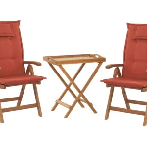 Acacia Wood Bistro Set Carmim Cushions JAVA