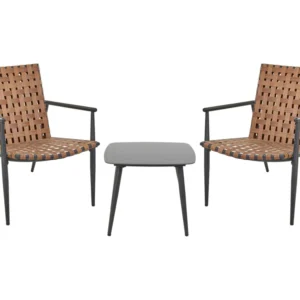 Conjunto Completo para PE Rattan Bistro Set Marrom ZIRIA