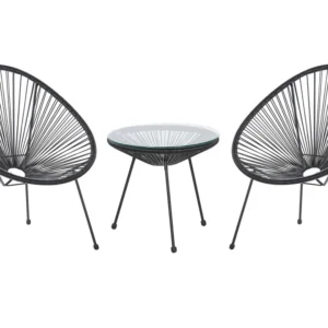 Conjunto Modular para PE Rattan Bistro Set Carvão ACAPULCO II