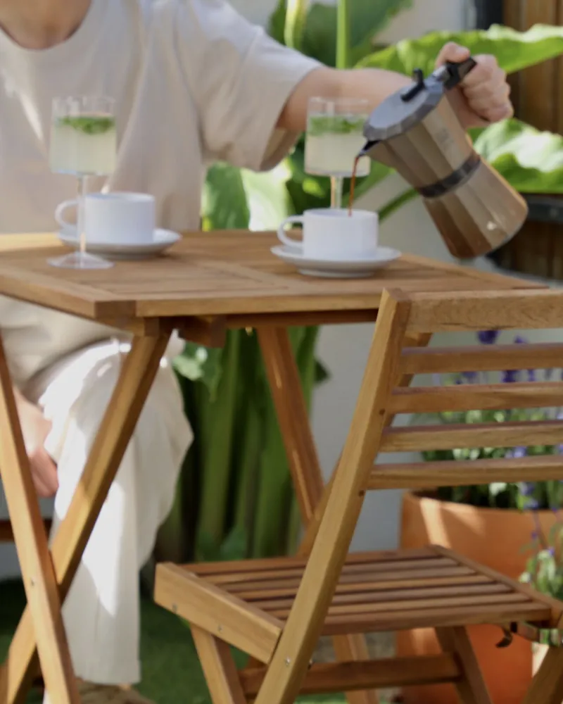 Conjunto Premium de Acacia Wood Garden Bistro Set FIJI