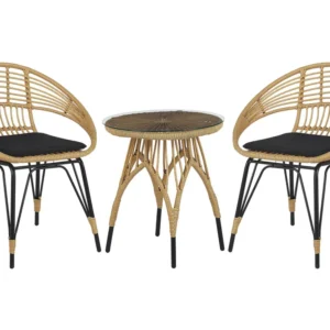 Conjunto Premium de PE Rattan Bistro Set Natural Onix PELLARO