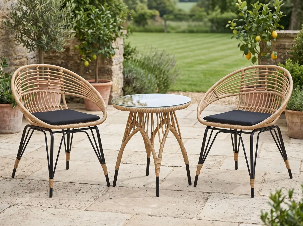 Conjunto Premium de PE Rattan Bistro Set Natural Onix PELLARO