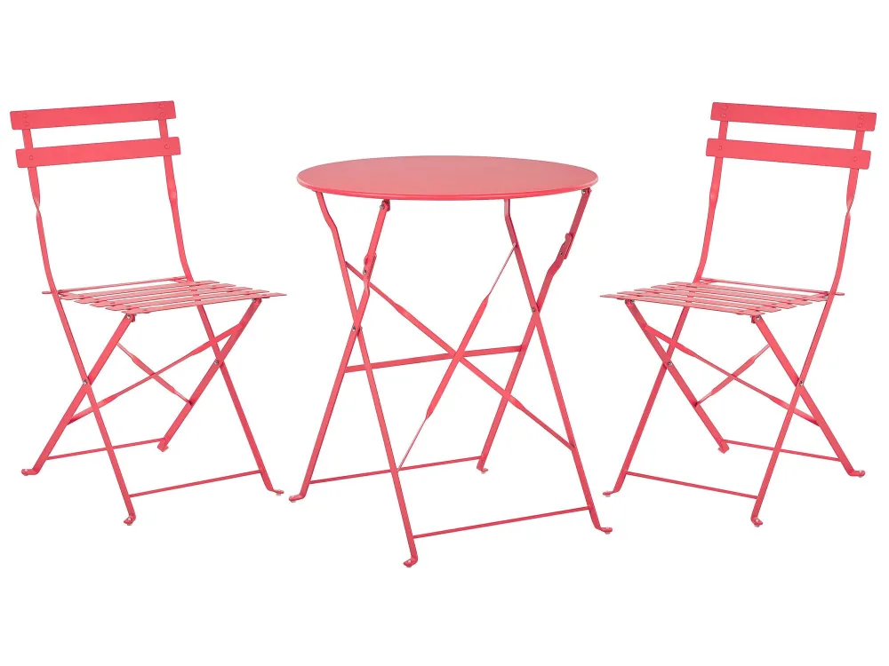 Conjunto de Rattan Sintético Steel Garden Bistro Set Vinho FIORI