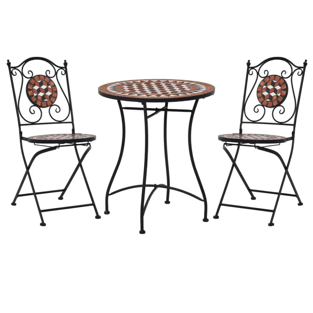Design Ergonômico de 3 pcs conjunto bistro em mosaico azulejos de cerâmica terracota