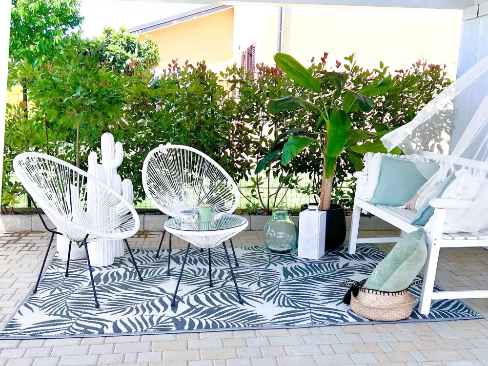 Design Ergonômico de PE Rattan Bistro Set Marfim ACAPULCO II