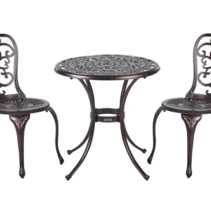 Metal Garden Bistro Set Chocolate TRIORA/ANDALO