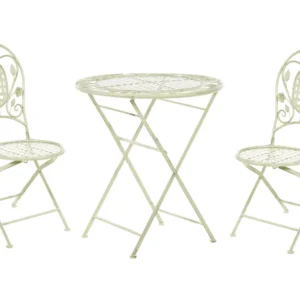 Metal Garden Bistro Set Light Esmeralda BIVIO