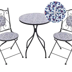 Metal Garden Bistro Set Negro CAMPRENA