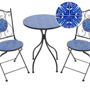 Metal Garden Bistro Set Negro CIGLIANO