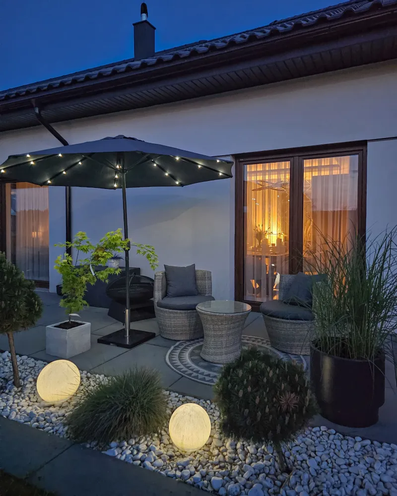 PE Rattan Garden Bistro Set Grey CAPRI | ço Inoxidável