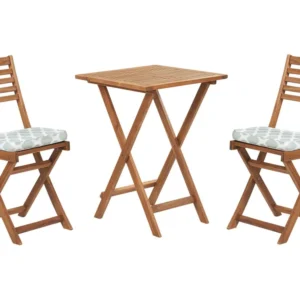 Resistente à Intempérie Acacia Wood Garden Bistro Set Mint Musgo Cushions FIJI