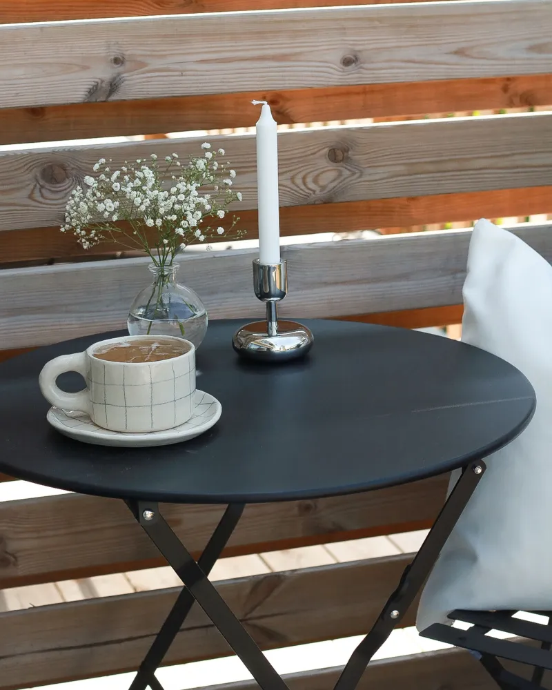 Steel Garden Bistro Set Onix FIORI com Mesa e 6 Cadeiras