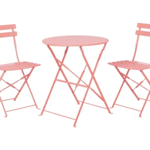 Steel Garden Bistro Set Salmão Red FIORI