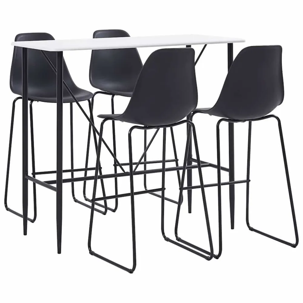 Conjunto de Madeira Maciç 5 pcs conjunto de bar plástico preto
