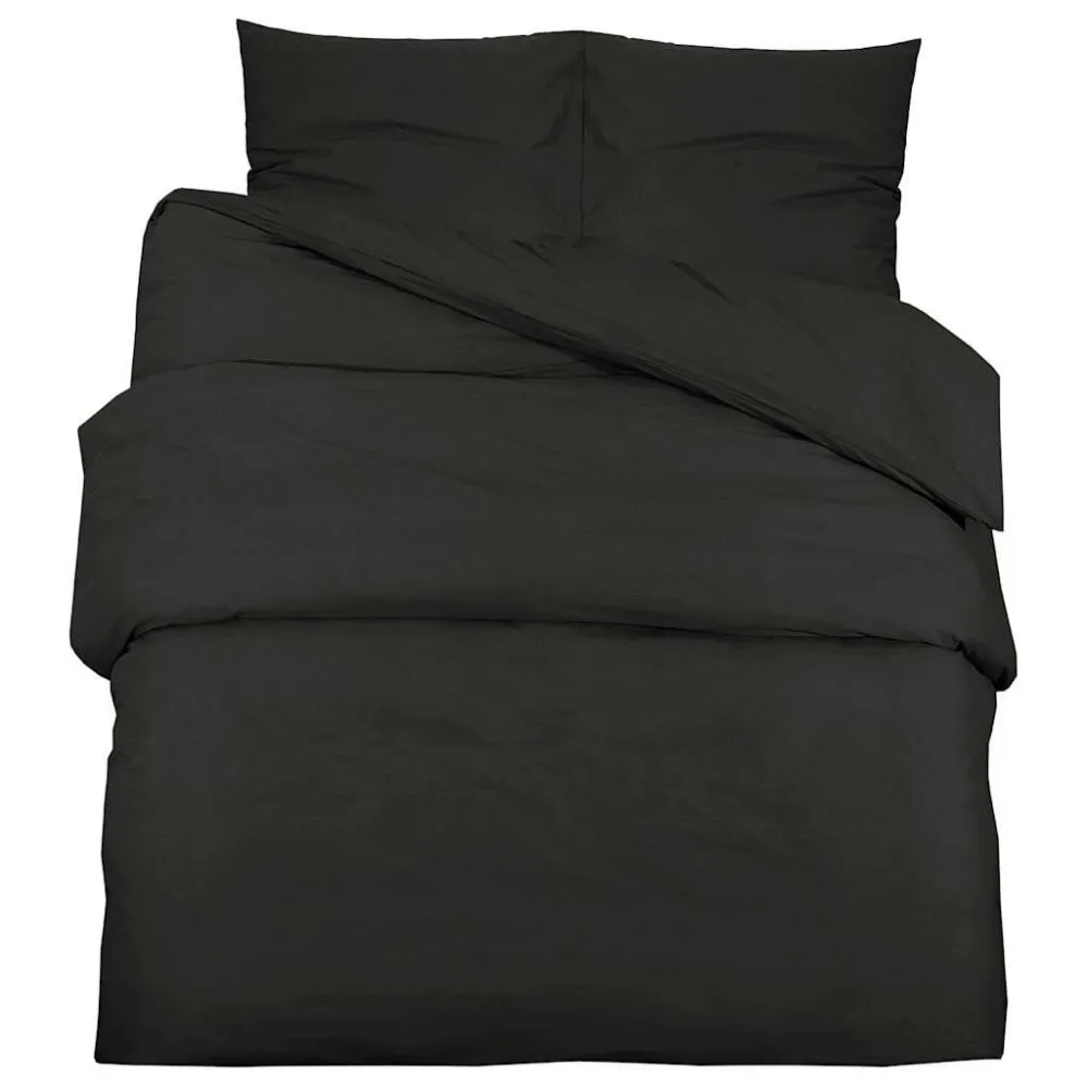 Conjunto de capa de edredão 135x200 cm microfibra claro preto
