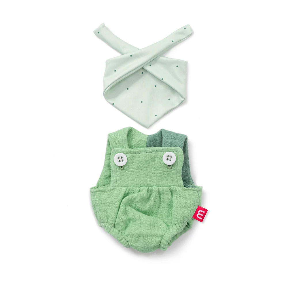 Capa Elástica para Cama Conjunto de Roupa e Lenço Cabeç para Boneco Menino Bebé 21cm