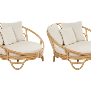 Conjunto de 2 camas de jardim em rattan genuíno ROSSANO