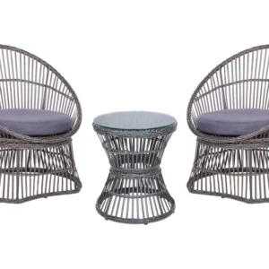 Conjunto Completo para Conjunto de varanda em rattan sintético taupe MESYNA