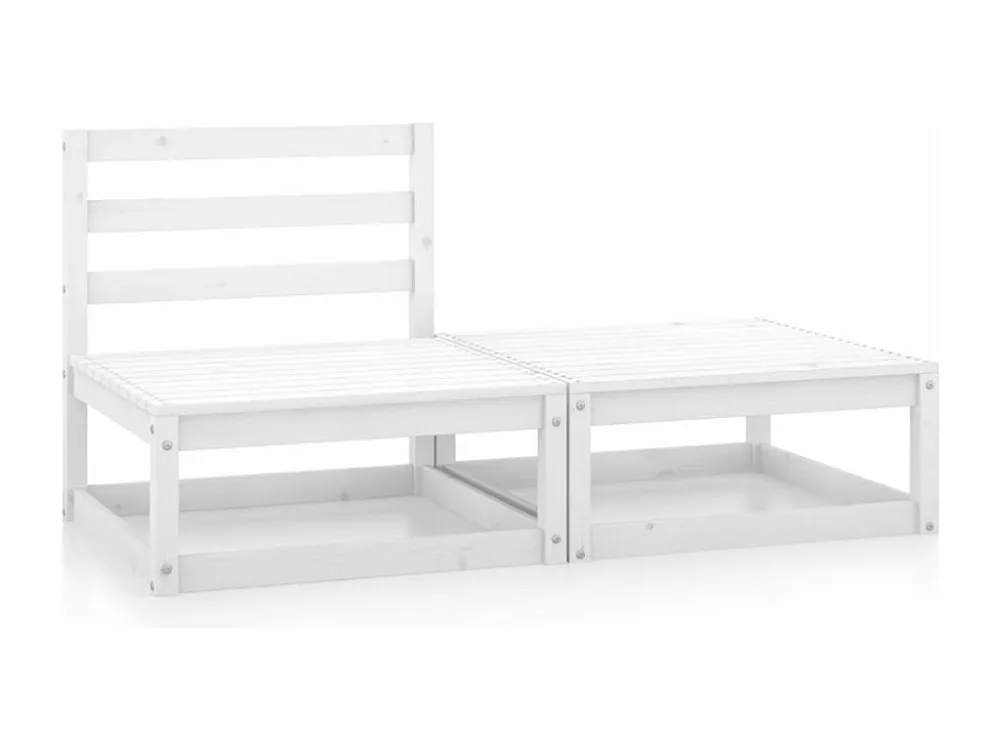 Conjunto Completo para 2 peças conjunto lounge de jardim pinho maciço branco