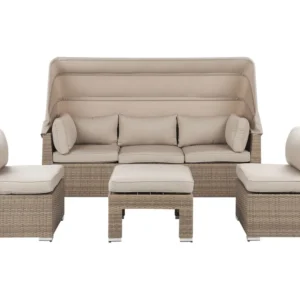 Conjunto de Exterior em Conjunto lounge COCCOLIA Ratan sintético Creme