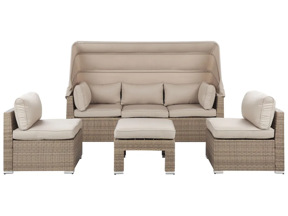 Conjunto de Exterior em Conjunto lounge COCCOLIA Ratan sintético Creme