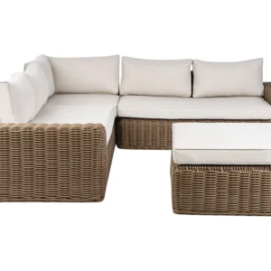 Conjunto de Exterior em Conjunto lounge PALERMO Ratan sintético Castanho