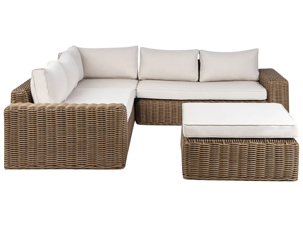 Conjunto de Exterior em Conjunto lounge PALERMO Ratan sintético Castanho