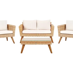 Conjunto de Exterior em Conjunto lounge VITTORIA Ratan sintético Branco creme
