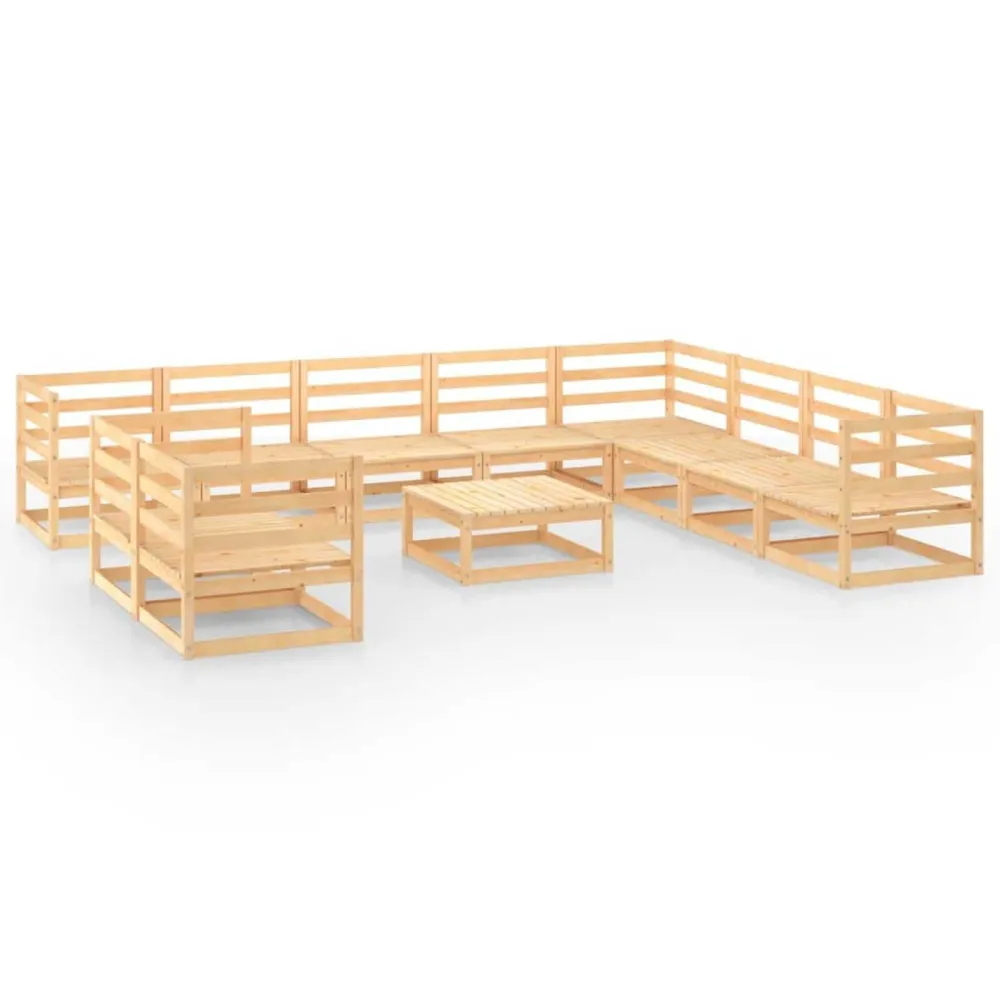 Conjunto de Exterior em 11 pcs conjunto lounge de jardim pinho maciço