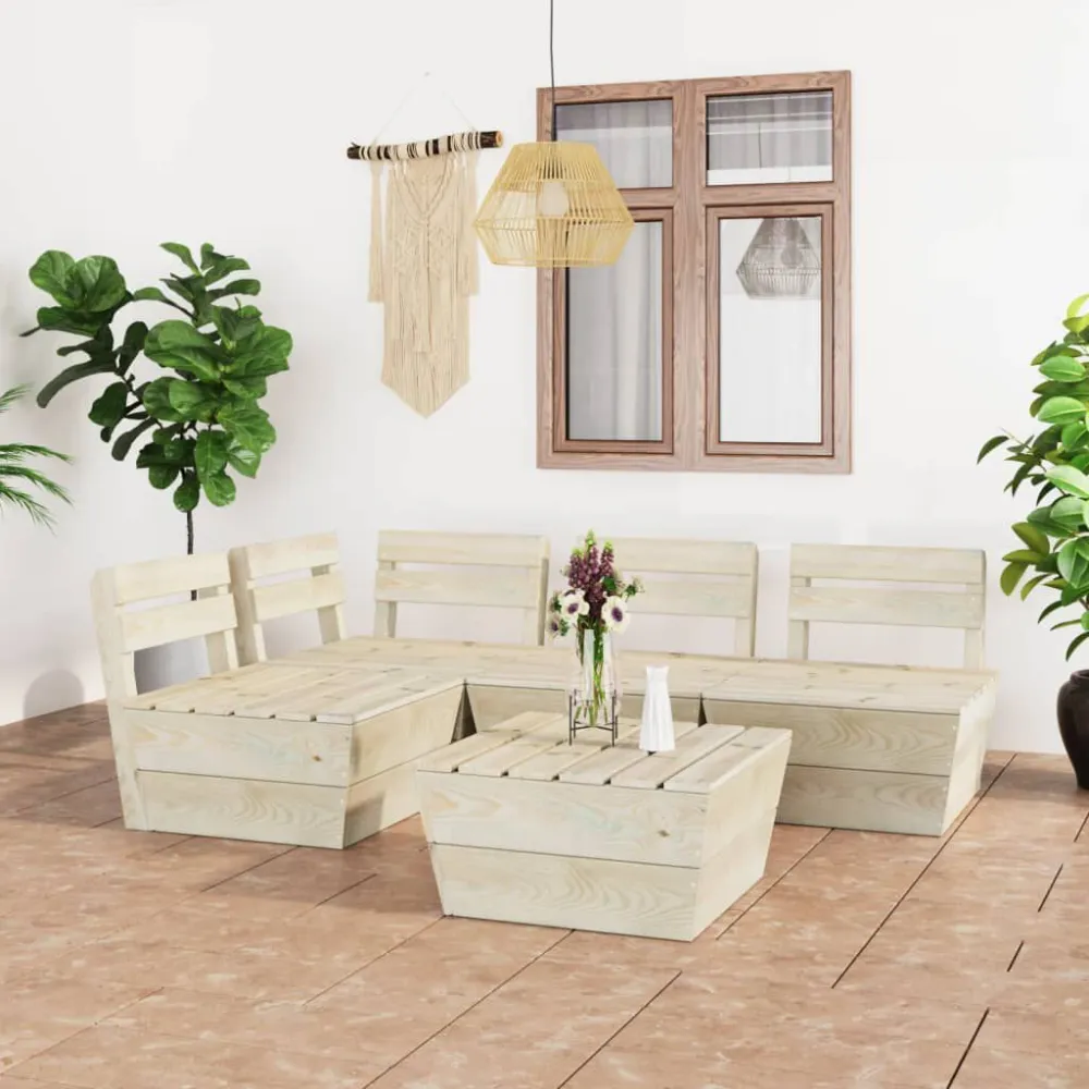 Conjunto de Jantar para 5 pcs conjunto lounge de paletes madeira de abeto impregnada