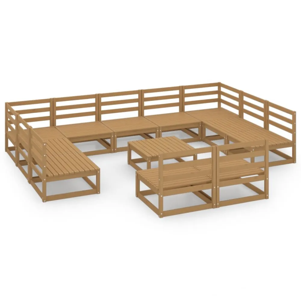 Conjunto de Jantar para 12 pcs conjunto lounge de jardim pinho maciço