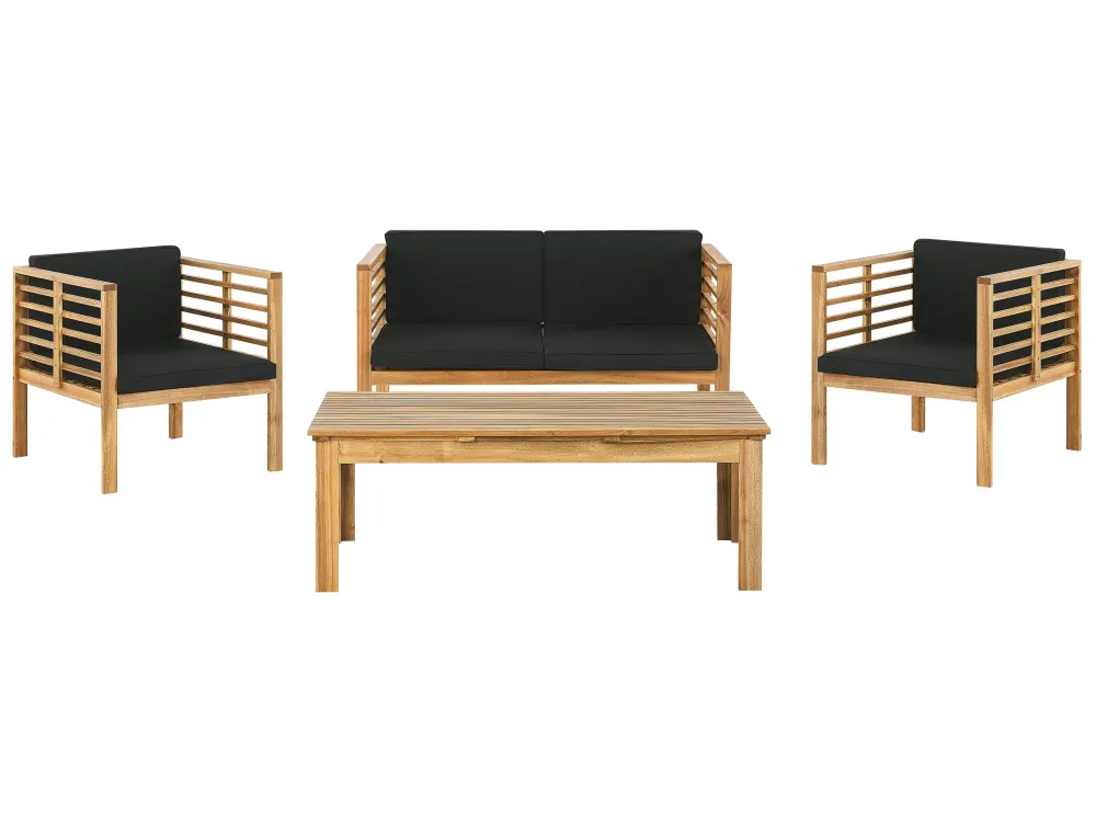 Conjunto de Jardim Conjunto lounge PACIFIC Madeira de acácia Preto