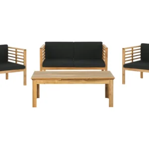 Conjunto de Jardim Conjunto lounge PACIFIC Madeira de acácia Preto