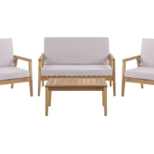 Conjunto de Jardim Conjunto lounge PALLANO Madeira de acácia Taupe