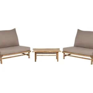 Conjunto de Jardim Conjunto lounge TODI Madeira de bambu Taupe