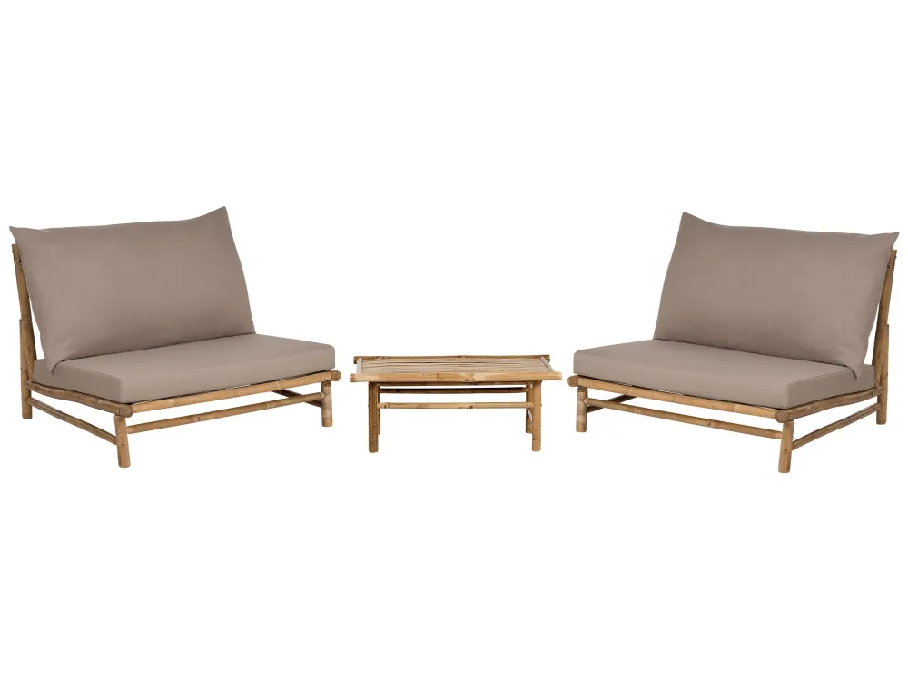 Conjunto de Jardim Conjunto lounge TODI Madeira de bambu Taupe