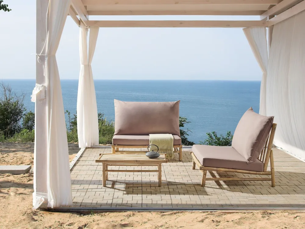 Conjunto de Jardim Conjunto lounge TODI Madeira de bambu Taupe