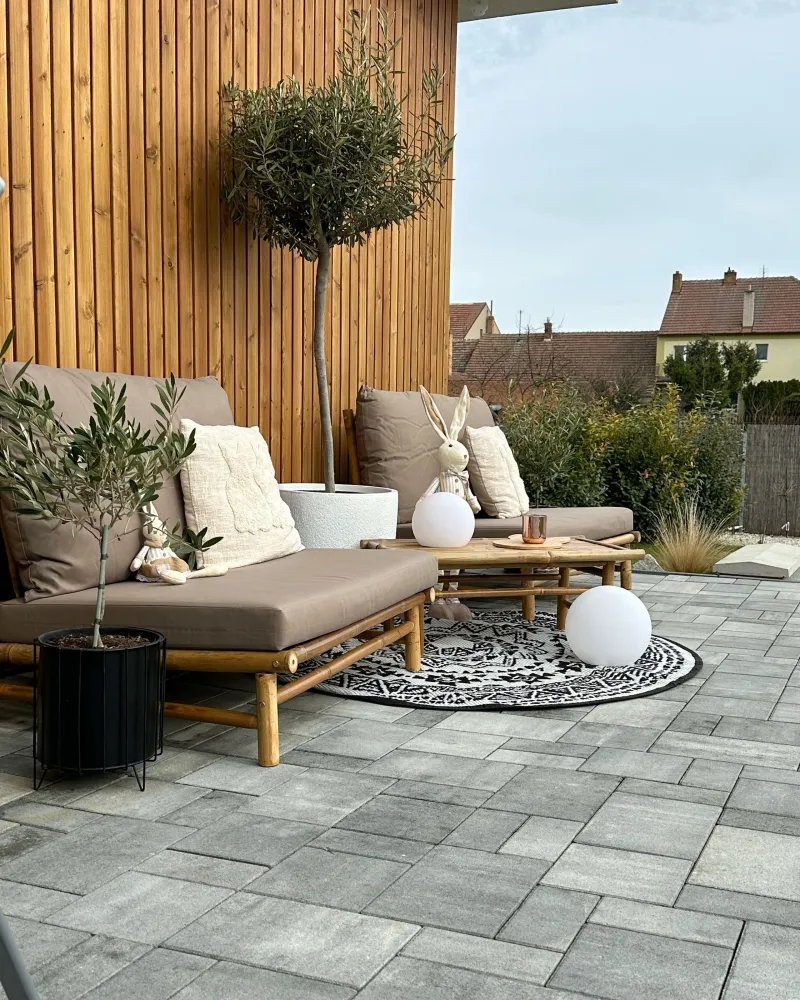 Conjunto de Jardim Conjunto lounge TODI Madeira de bambu Taupe