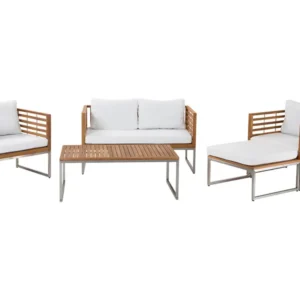 Conjunto lounge BERMUDA Madeira de acácia Castanho óbvio