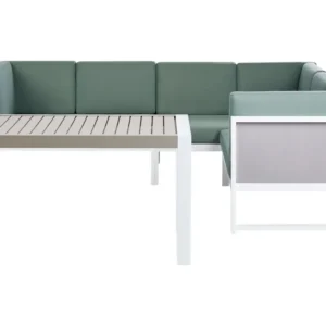 Conjunto lounge CASTELLA Alumínio Verde Esquerdo para Áreas de Lazer