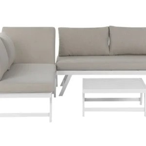 Conjunto lounge COCCORINO Alumínio Taupe Para diversos usos com Almofadas à Prova D'água