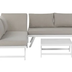 Conjunto lounge COCCORINO Alumínio Taupe Para diversos usos com Almofadas à Prova D'água