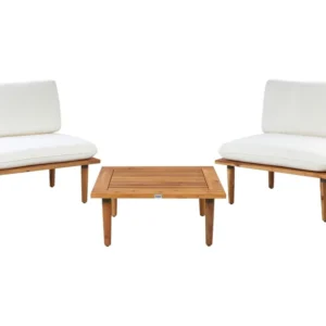 Conjunto lounge FRASCATI Madeira de acácia com certificado FSC® Branco creme | Confortável | Durável